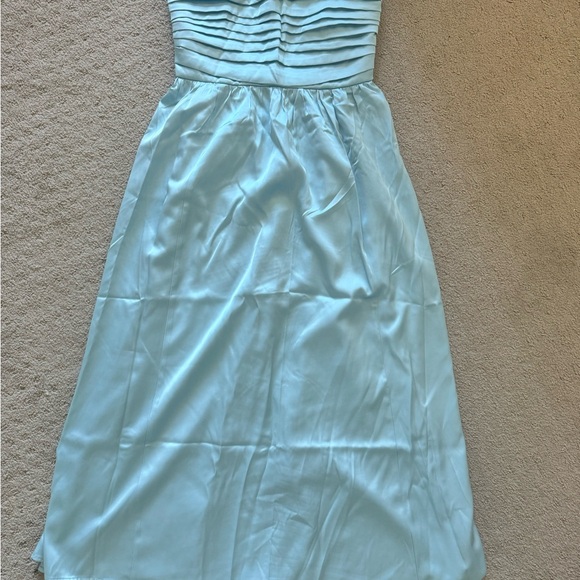 Blue Satin, Strapless Wedding Guest dress, Abercrombie - Picture 4 of 6
